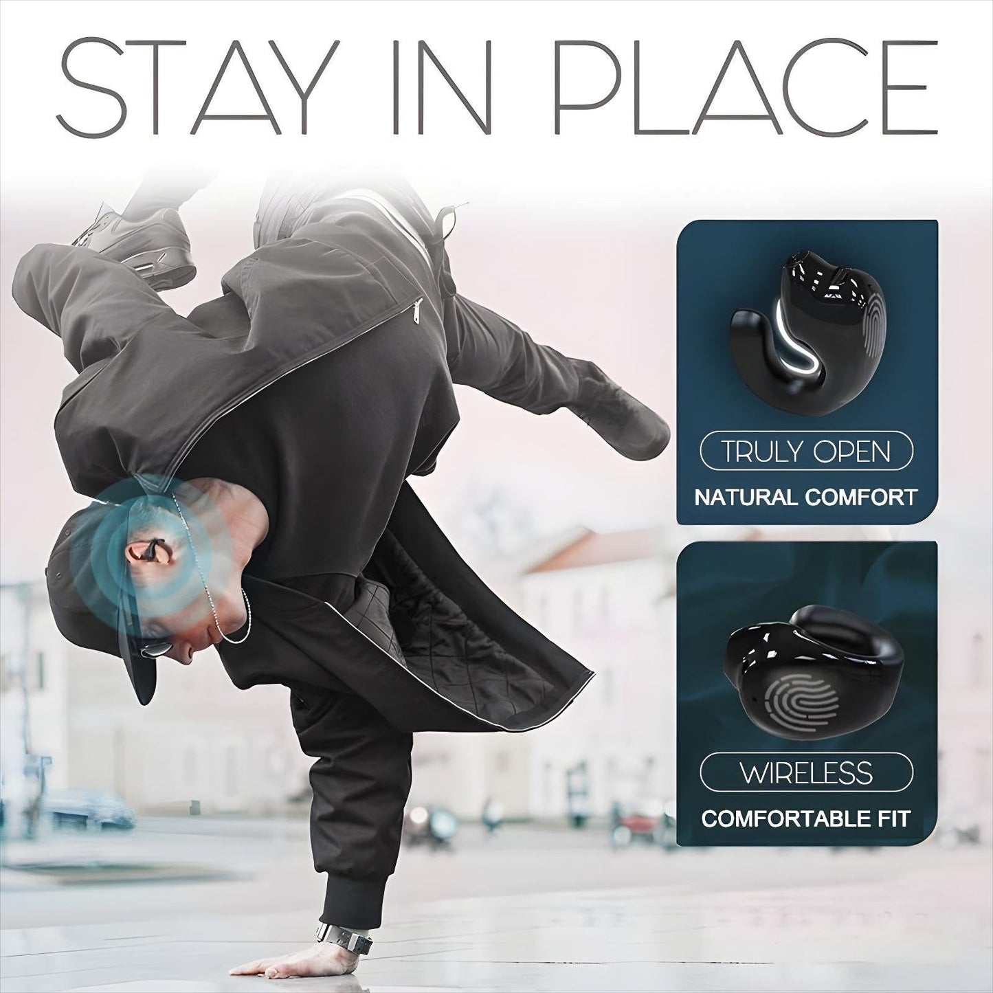 Waterproof wireless sports earphones with microphone