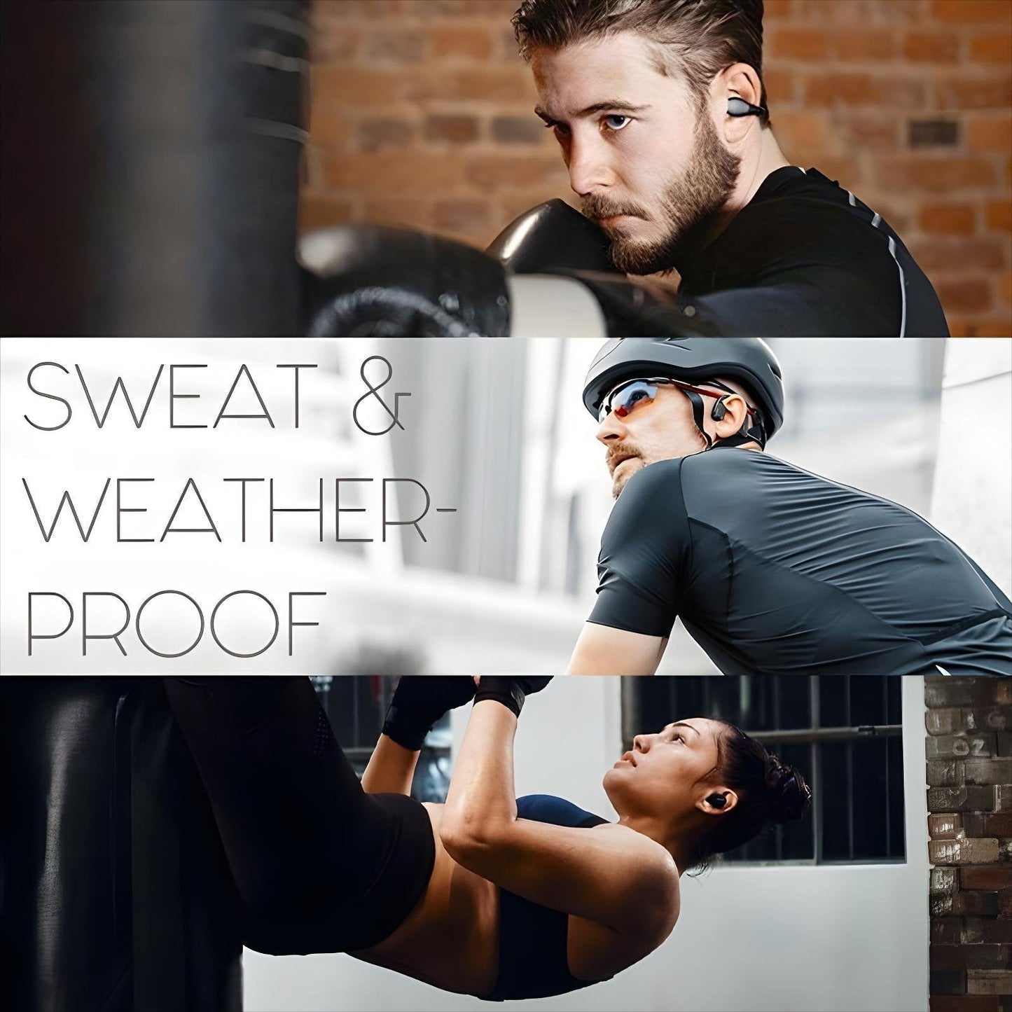 Waterproof wireless sports earphones with microphone