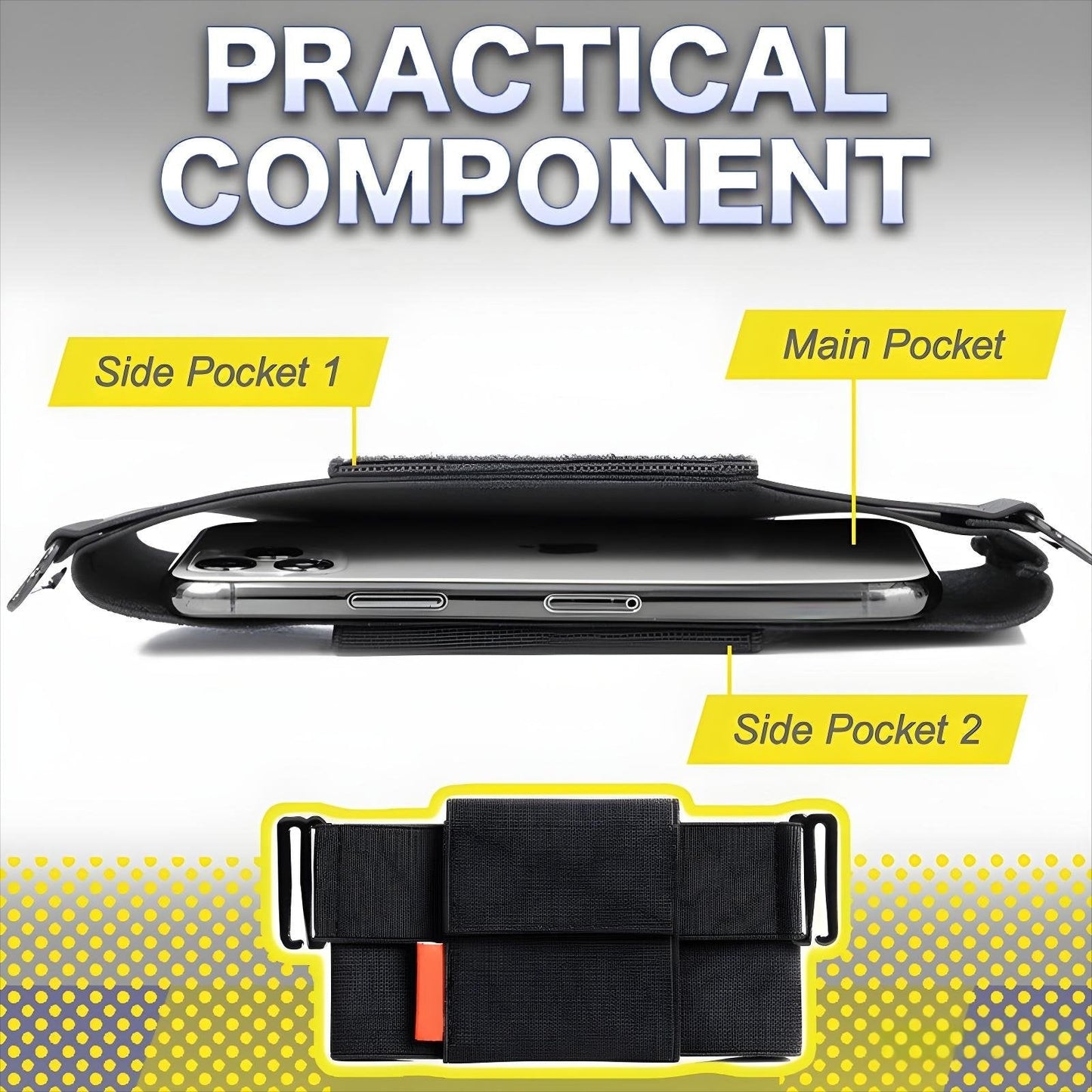 Elastic mobile phone pocket for sports and travel