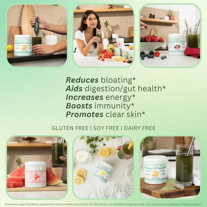 Digestive health for women, bloating relief, intestinal health, skin care, with Spirulina (Tropical Splash), dietary supplement 
