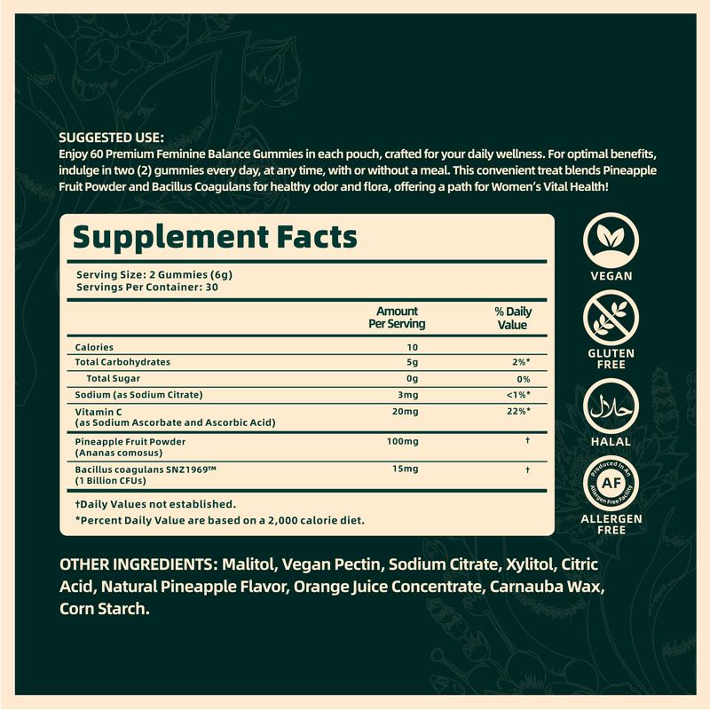 Vital Source Feminine Balance Gummies – Hawaiian Pineapple 