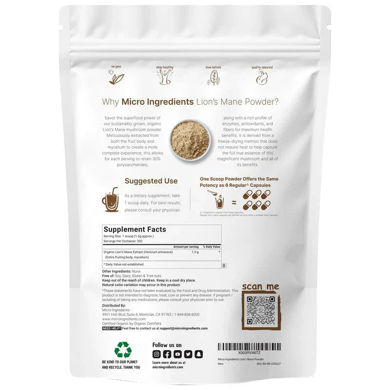 Organic hedgehog beard powder 