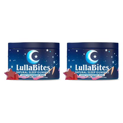 LullaBites Natural Sleep Gummies – 30 Servings – Sweet Strawberry Stars (melatonin-free) 