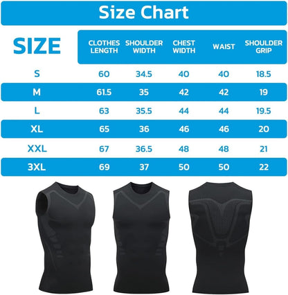 Pukmqu Gfouk Menionic Tourmaline Posture Corrector Vest, Ionic Shaping Sleeveless Shirt, Posture Corrector for Men, Back Support Vest