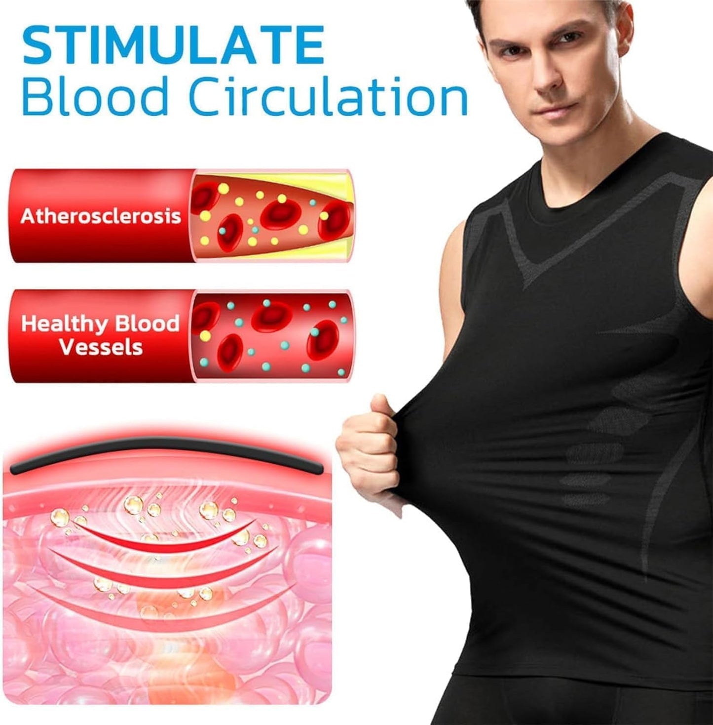 Pukmqu Gfouk Menionic Tourmaline Posture Corrector Vest, Ionic Shaping Sleeveless Shirt, Posture Corrector for Men, Back Support Vest