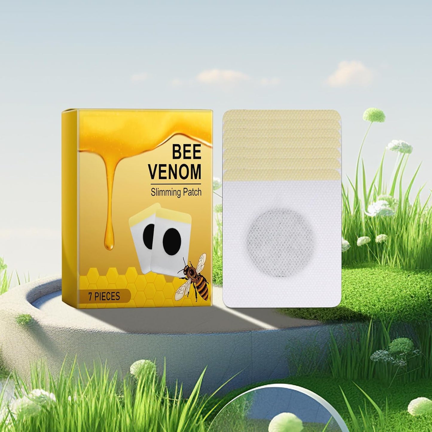 Bee Venom Lymphatic Drainage Patches, Bee Venom Patches, Bee Venom Lymphatic Drainage Patches, Detox Patches, Suitable for All Ages (Pack of 3)
