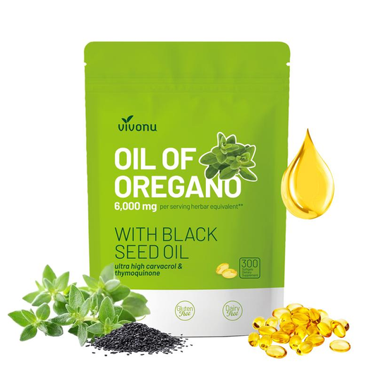 Oregano Oil with Black Seed Oil (300 Capsules) | Natural Antioxidants | Nutrient Support | Highly Effective Herbal Supplement 