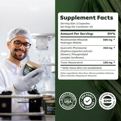'-Reus Research NR900 – NAD+ dietary supplement to support skin aging, for more energy and concentration – 80 tablets – Vitamin and wellness supplement