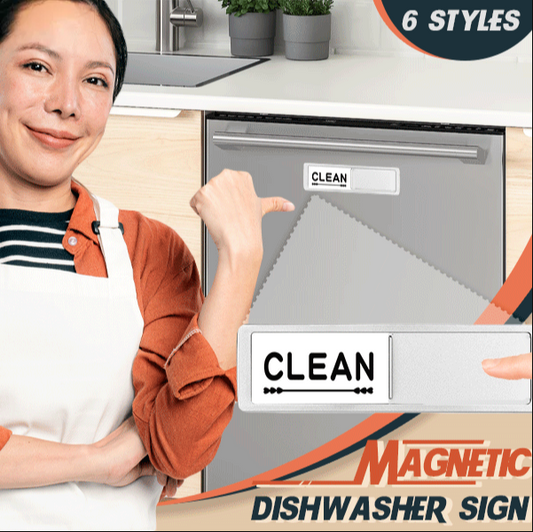 Magnetic sign for dishwasher cleaning
