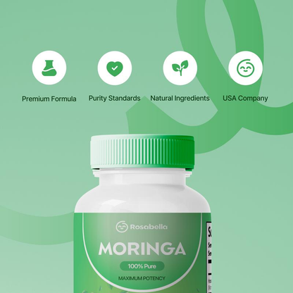 Rosabella Moringa Capsules (800 mg) to support the immune system, intestinal health &amp; vitamins 