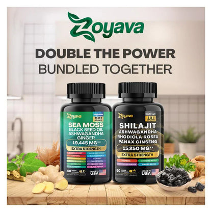 Dynamic Vitality Package – Zoyava Sea Moss Multivitamin &amp; Power Combo 