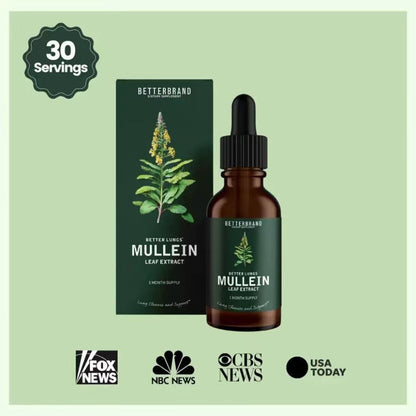 BetterLungs Mullein Leaf &amp; Chlorophyll Extract Drops for Lung Detoxification, Dietary Supplement 