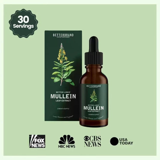 BetterLungs Mullein Leaf &amp; Chlorophyll Extract Drops for Lung Detoxification, Dietary Supplement 