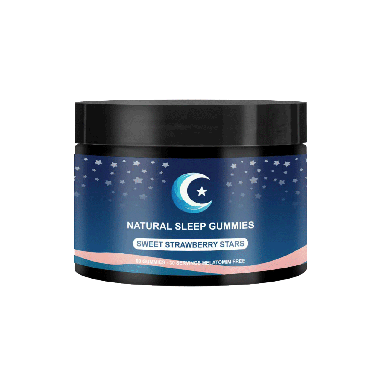 LullaBites Natural Sleep Gummies – 30 Servings – Sweet Strawberry Stars (melatonin-free) 