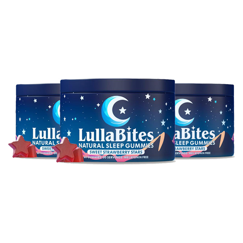 LullaBites Natural Sleep Gummies – 30 Servings – Sweet Strawberry Stars (melatonin-free) 