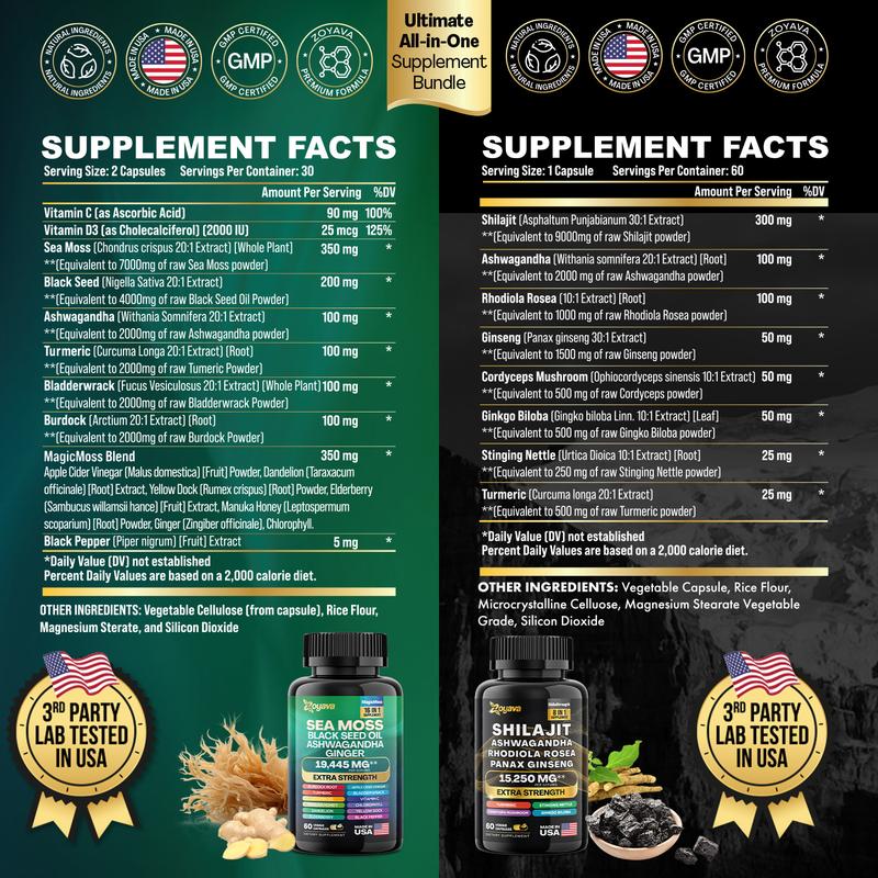 Dynamic Vitality Package – Zoyava Sea Moss Multivitamin &amp; Power Combo 