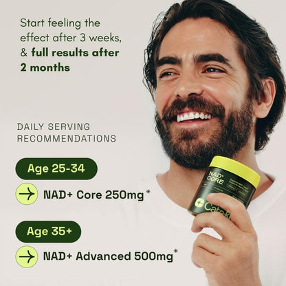 Cata-Kor 250 mg – NAD+ Supplement to Support Skin Aging, for More Energy and Focus – 60 Caplets – Vitamin &amp; Wellness Supplement, Edible 