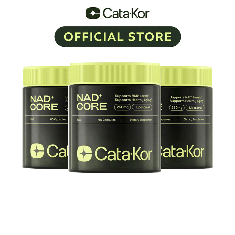 Cata-Kor 250 mg – NAD+ Supplement to Support Skin Aging, for More Energy and Focus – 60 Caplets – Vitamin &amp; Wellness Supplement, Edible 