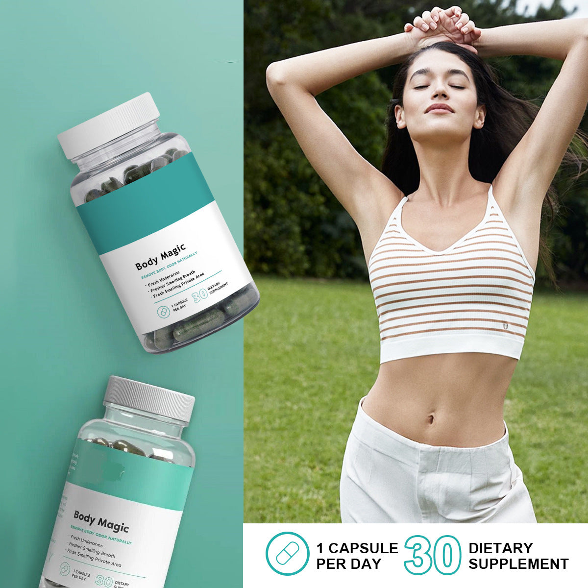 Body Magic Chlorophyll Pill – Against body odor, detoxification and skin 