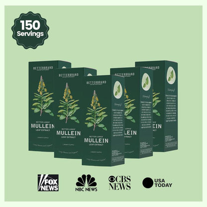 BetterLungs Mullein Leaf &amp; Chlorophyll Extract Drops for Lung Detoxification, Dietary Supplement 