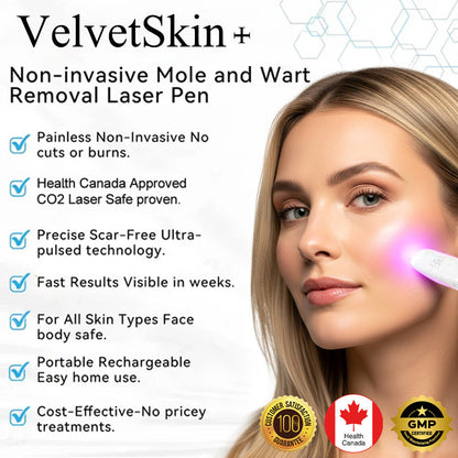 🇨🇦Bikenda® VelvetSkin+ All-in-One Laser Eraser Pen(Powered by CO₂ laser technology – effectively removes moles, warts, skin tags, pigmentation spots, and other skin imperfections)