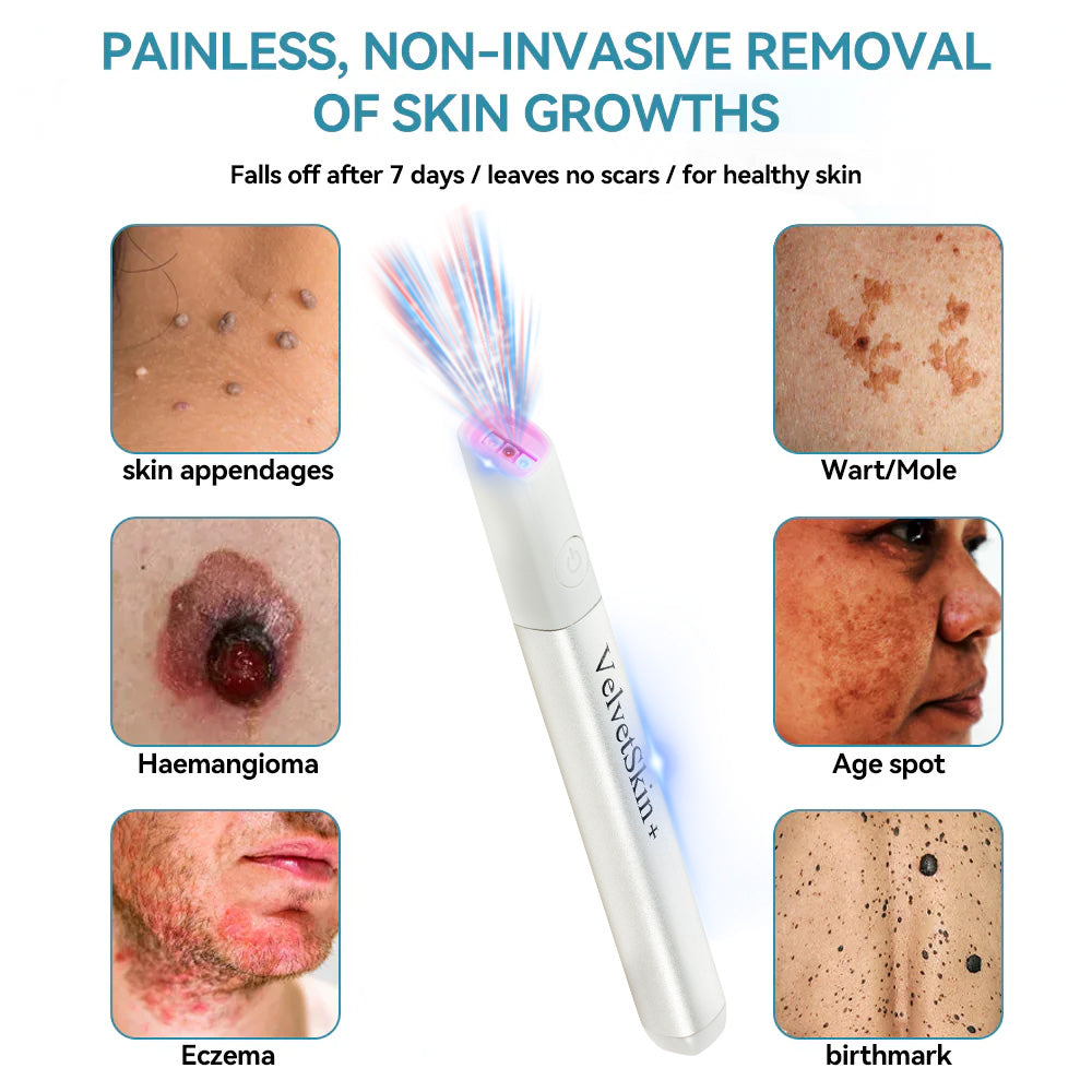 🇨🇦Bikenda® VelvetSkin+ All-in-One Laser Eraser Pen(Powered by CO₂ laser technology – effectively removes moles, warts, skin tags, pigmentation spots, and other skin imperfections)