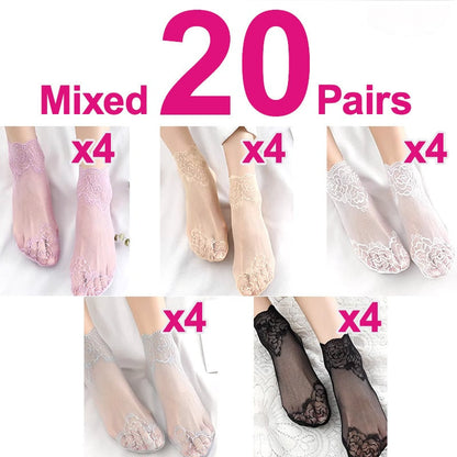 Boat socks with floral border
