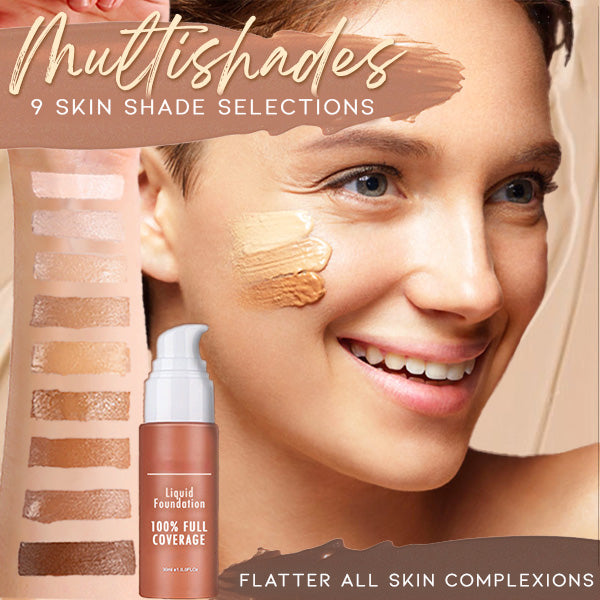 Full-coverage, matte liquid foundation