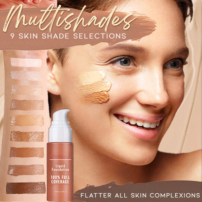 Full-coverage, matte liquid foundation