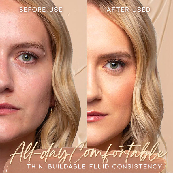 Full-coverage, matte liquid foundation