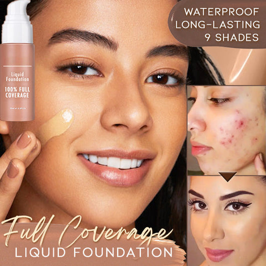 Full-coverage, matte liquid foundation