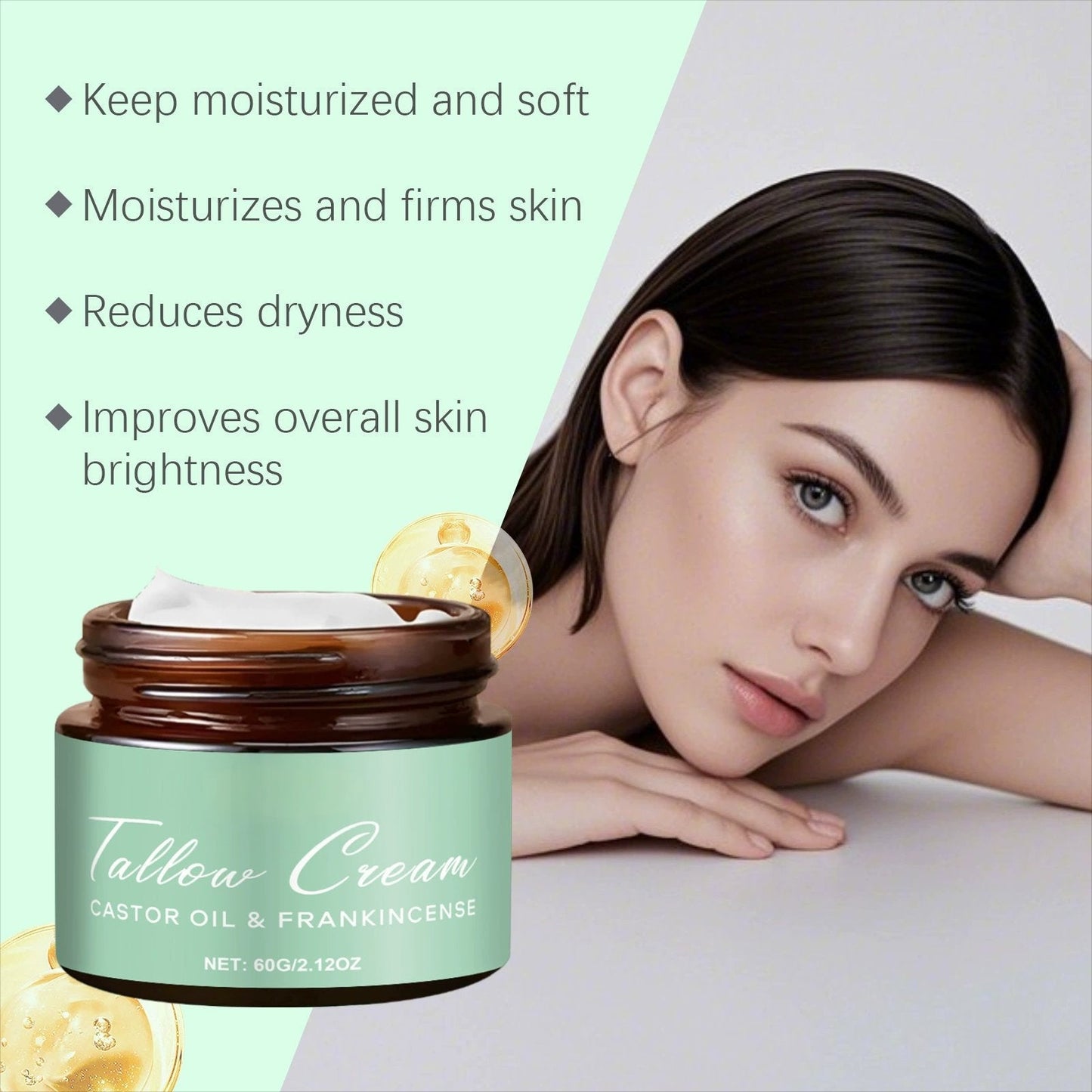 🌿 Organic tallow balm with castor oil and frankincense for natural skin care and moisturizing ✨ 