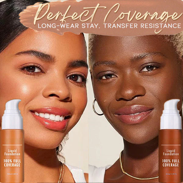 Full-coverage, matte liquid foundation