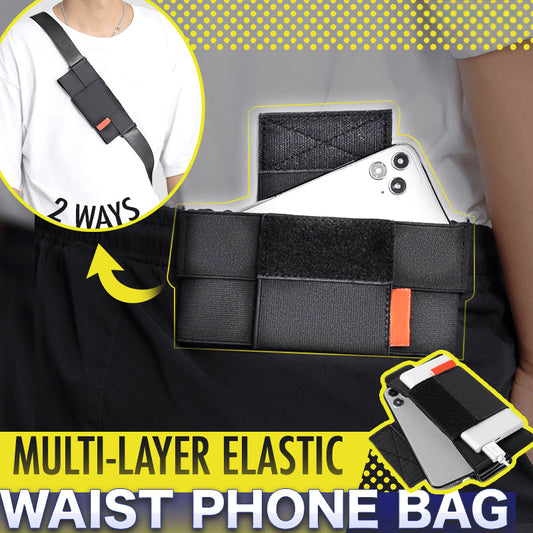 Elastic mobile phone pocket for sports and travel