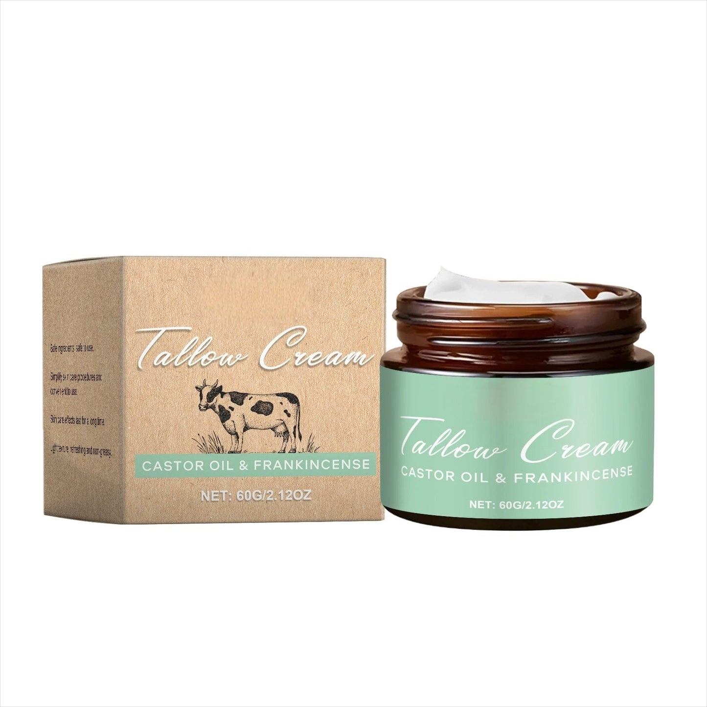 🌿 Organic tallow balm with castor oil and frankincense for natural skin care and moisturizing ✨ 
