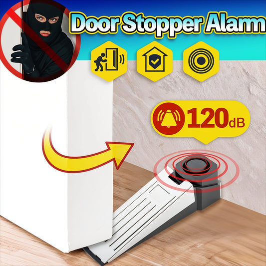 Travel safety doorstop with alarm