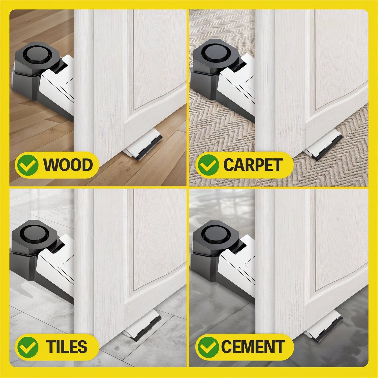 Travel safety doorstop with alarm