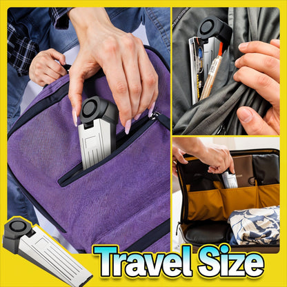 Travel safety doorstop with alarm