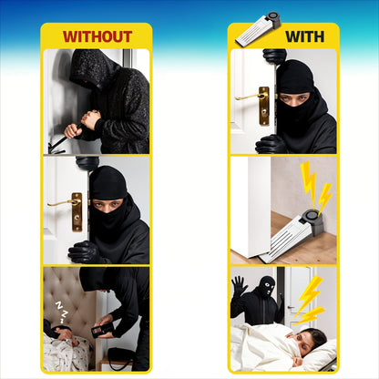 Travel safety doorstop with alarm