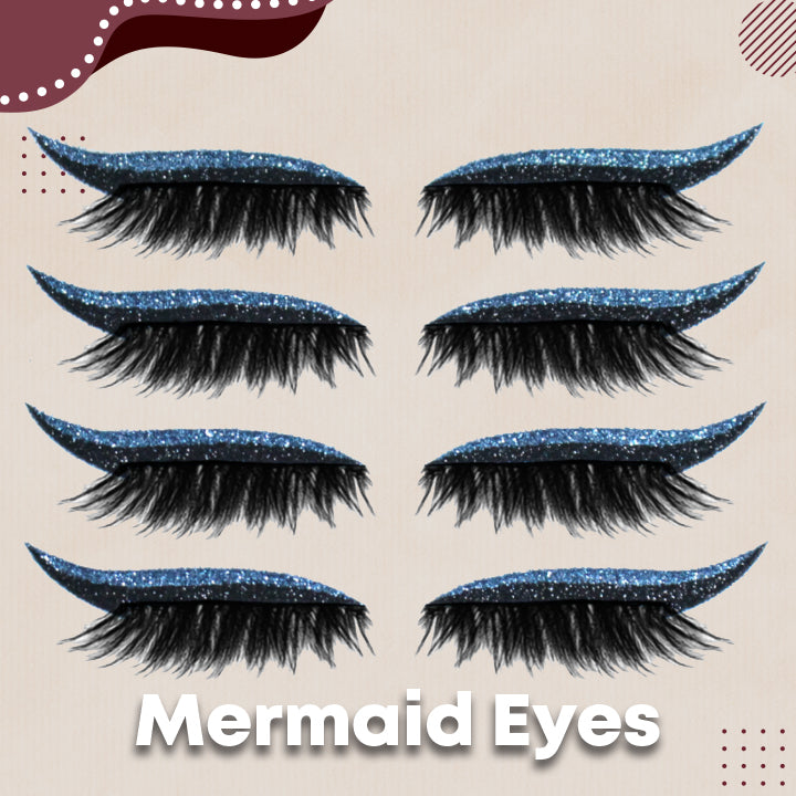 Reusable eyeliner and adhesive eyelashes