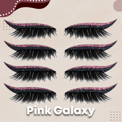 Reusable eyeliner and adhesive eyelashes