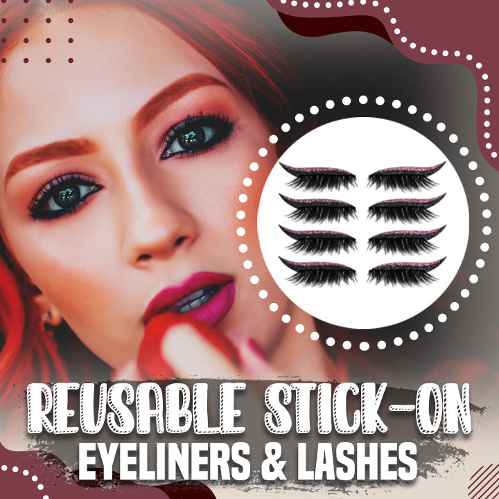 Reusable eyeliner and adhesive eyelashes