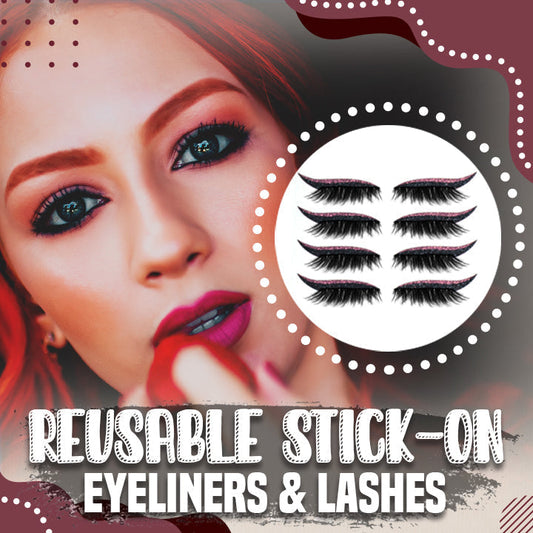 Reusable eyeliner and adhesive eyelashes