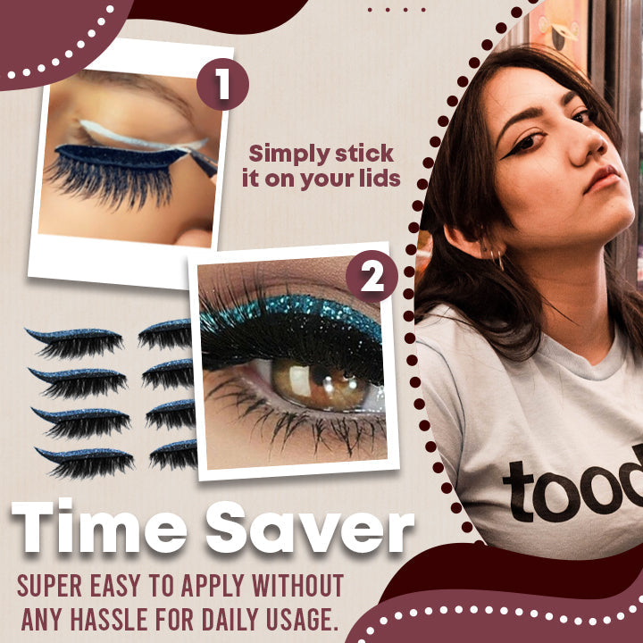 Reusable eyeliner and adhesive eyelashes