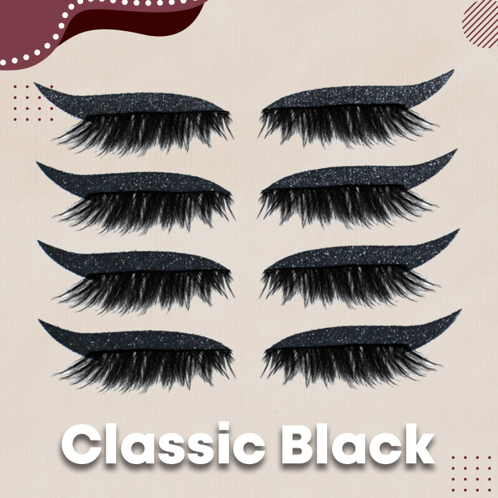 Reusable eyeliner and adhesive eyelashes