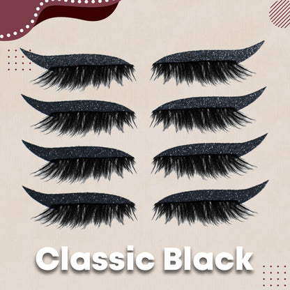 Reusable eyeliner and adhesive eyelashes